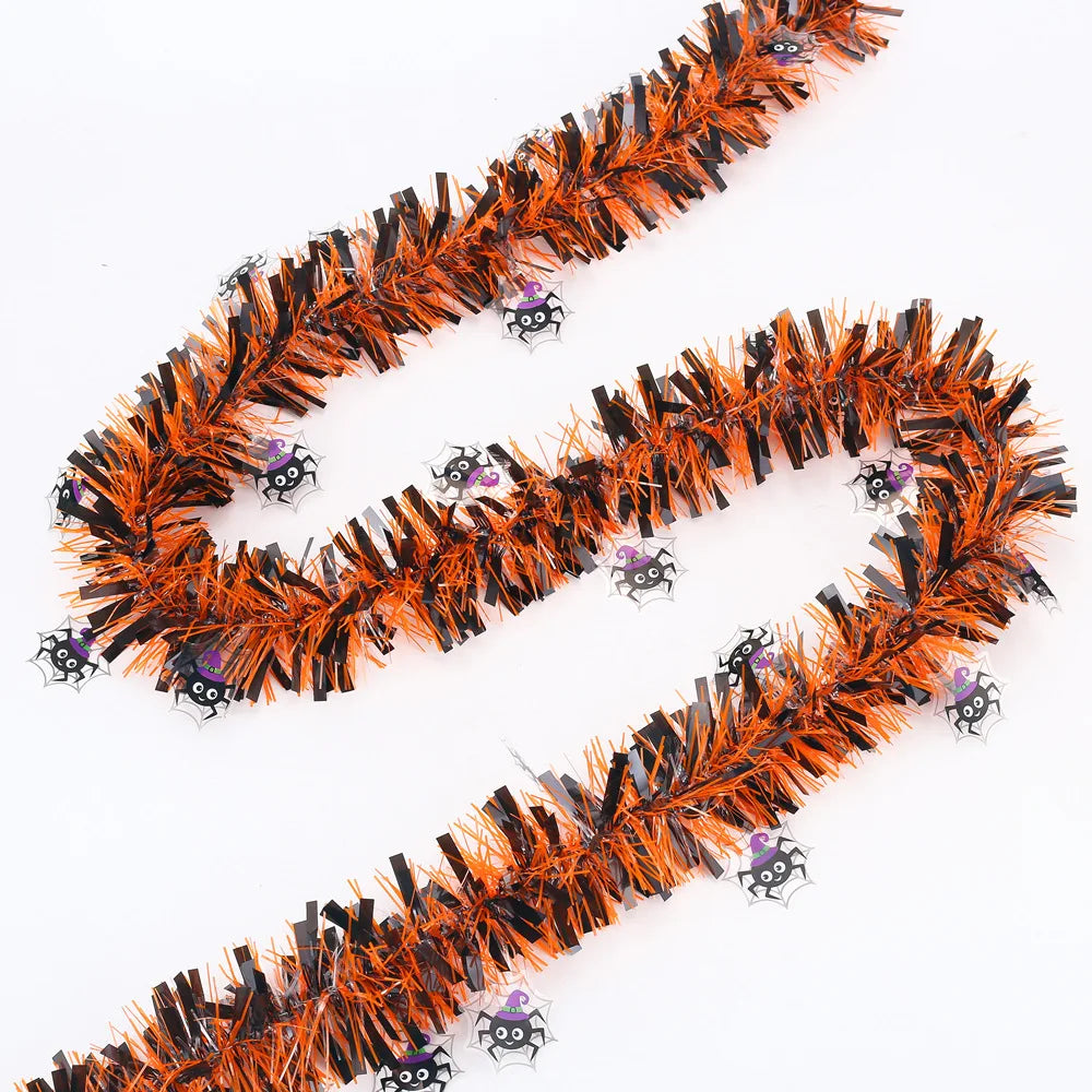 Halloween Glitter Bat & Pumpkin Door Wreath