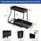 2-Tier Under-Sink Organizer with Pull-Out Drawer