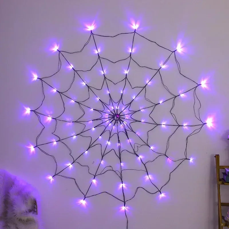 Halloween Glowing Spider Web Decoration Lights