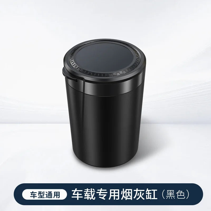 LED Car Ashtray with Lid & One-Key Opening